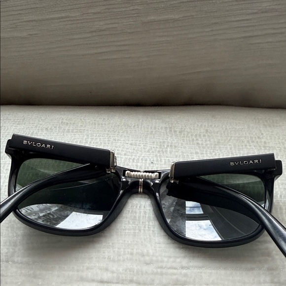Bvlgari Polarized Black Matt Sunglasses with Silver Accents - Picture 7 of 9